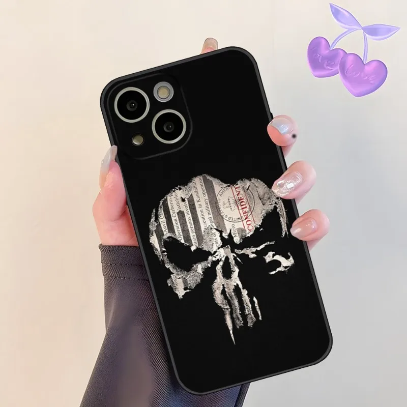 Coque de téléphone Marvel Punisher pour Apple iPhone, coque arrière pour 14 Pro Max, 15, 13, 14, 12 Mini, 11, Xr, X, Xs Pro Max, 8, 6s, 7, 6 Plus