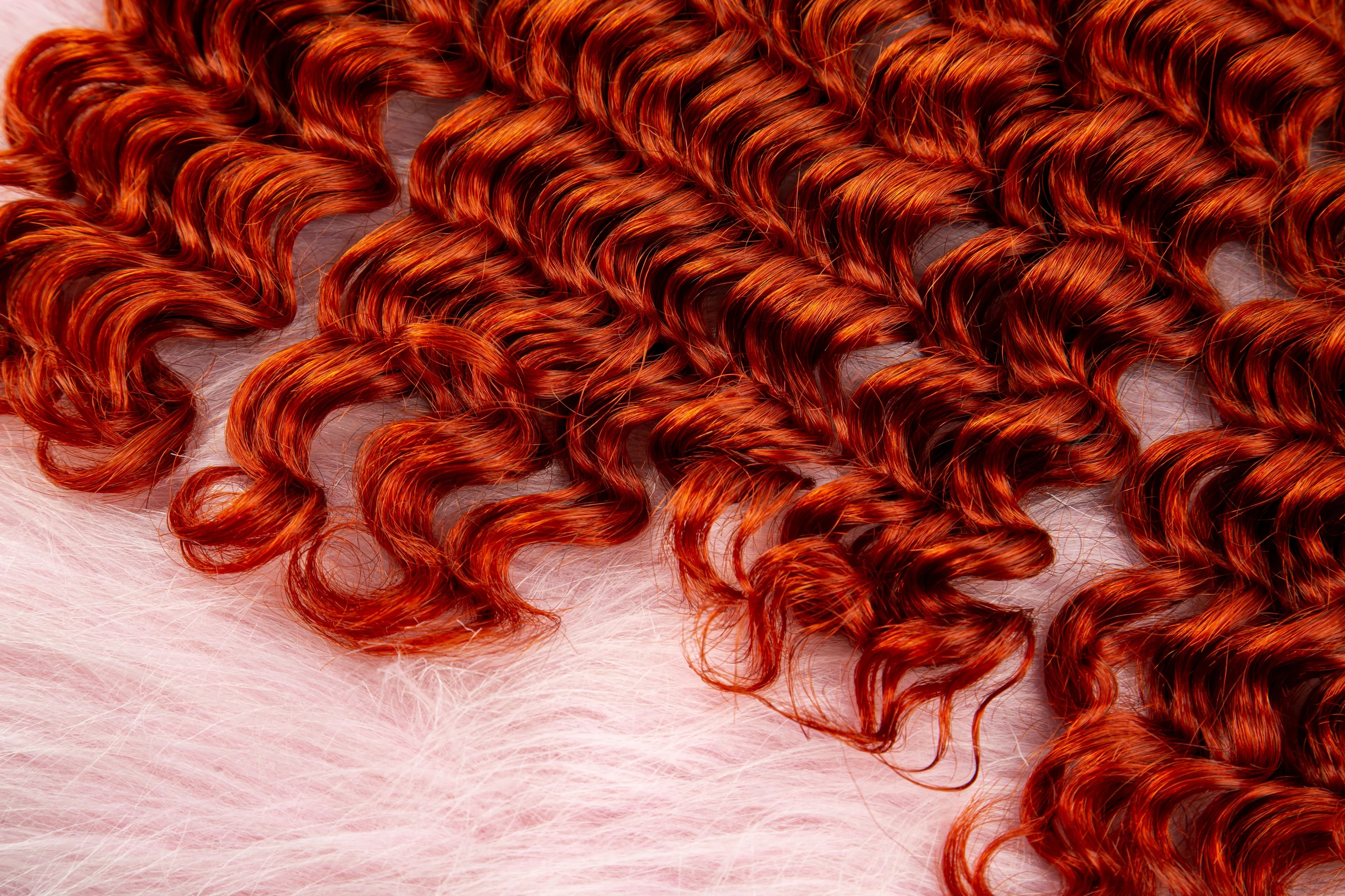 Ingwer Orange 28 Zoll Echthaar Bulk Deep Wave No Weft Haarbündel 100 % reines lockiges Haar Bulk für Boho geflochtene Haarverlängerungen