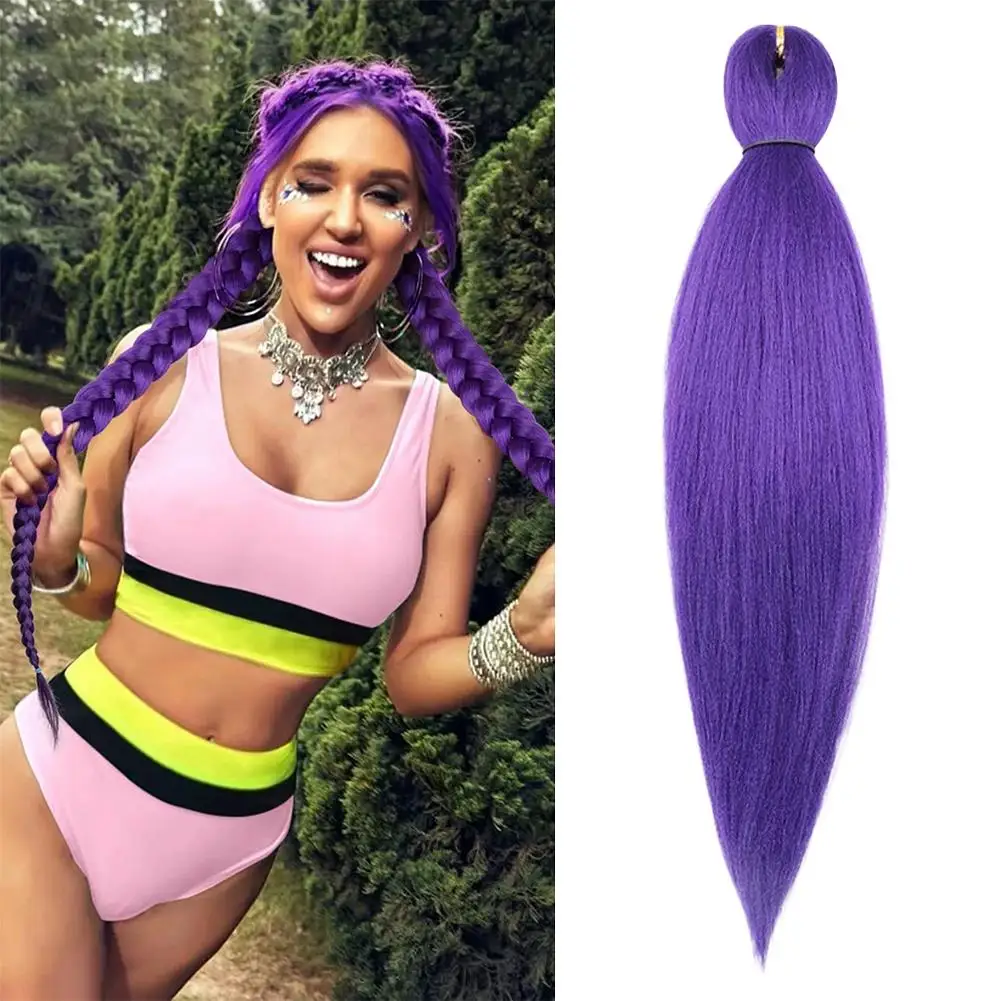 7 Colors Braiding Hair Pre Stretched Kanekalon Braiding Hair Extension Colored Synthetic Fake Hair for Braiding