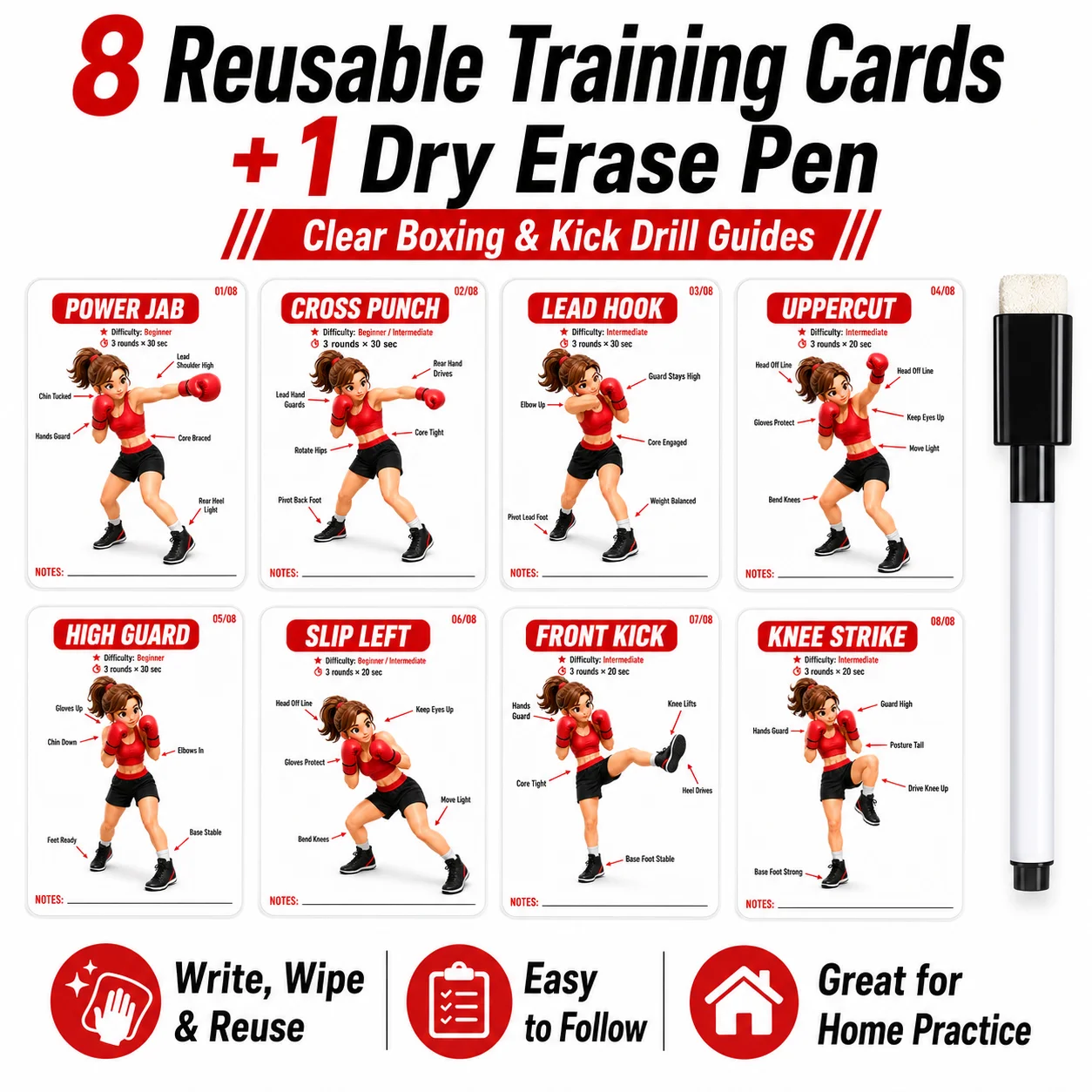 8-pack trainingsgidsstickers + - Home Gym Guide recensie en prijs