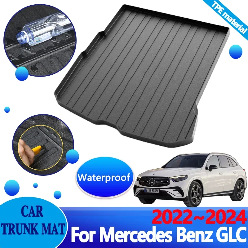 for Mercedes Benz GLC Accessories X254 2022 2023 2024 GLC400e Car Rear Trunk Mat Anti-scratch Waterproof Carpet TPE Storage Pad