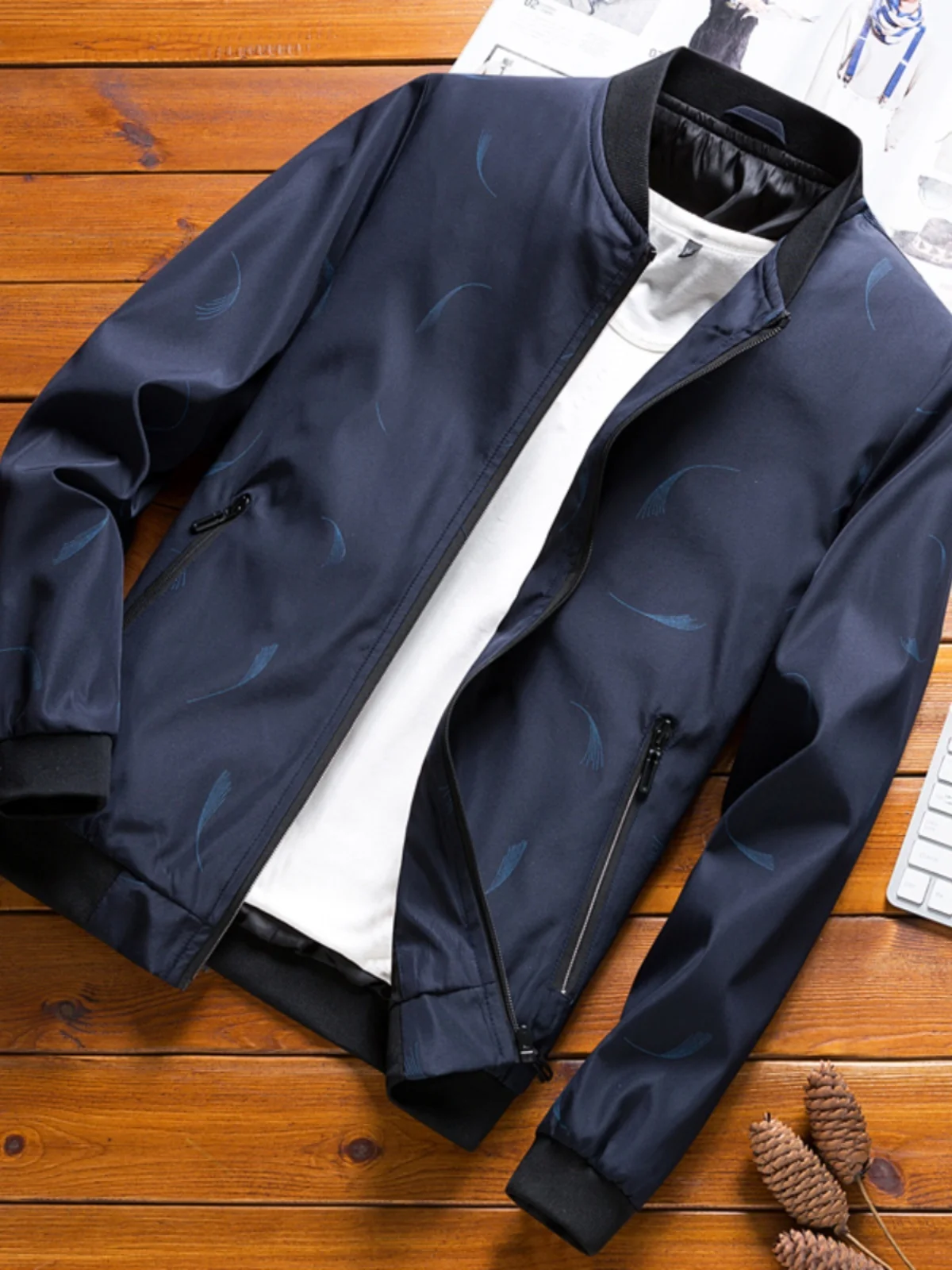 

Мужская повседневная приталенная куртка-бомбер в корейском стиле для молодых мужчин, весна-осень, новинка