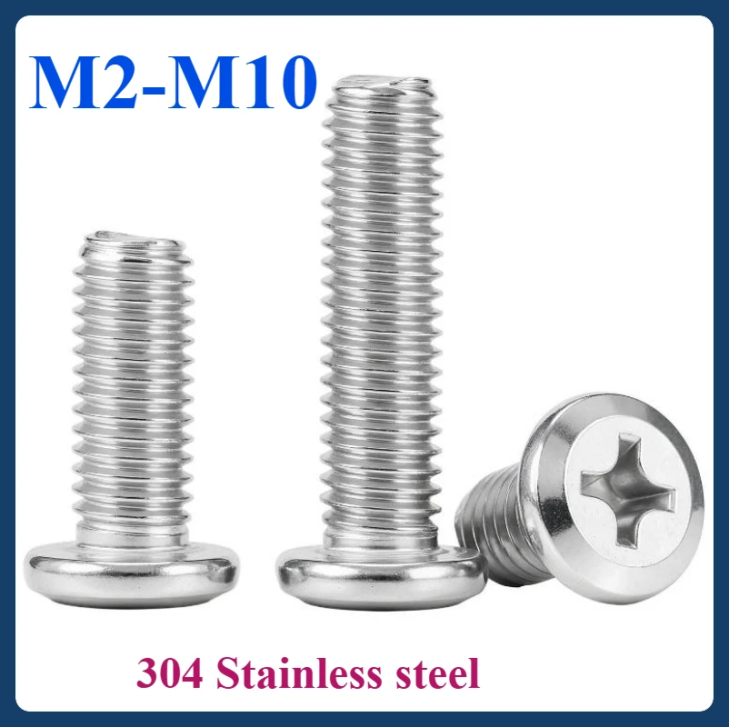 

304 inverted cross screw stainless steel oblique flat head oblique bolt screw screw thread clear and not easy to slip M2-M10