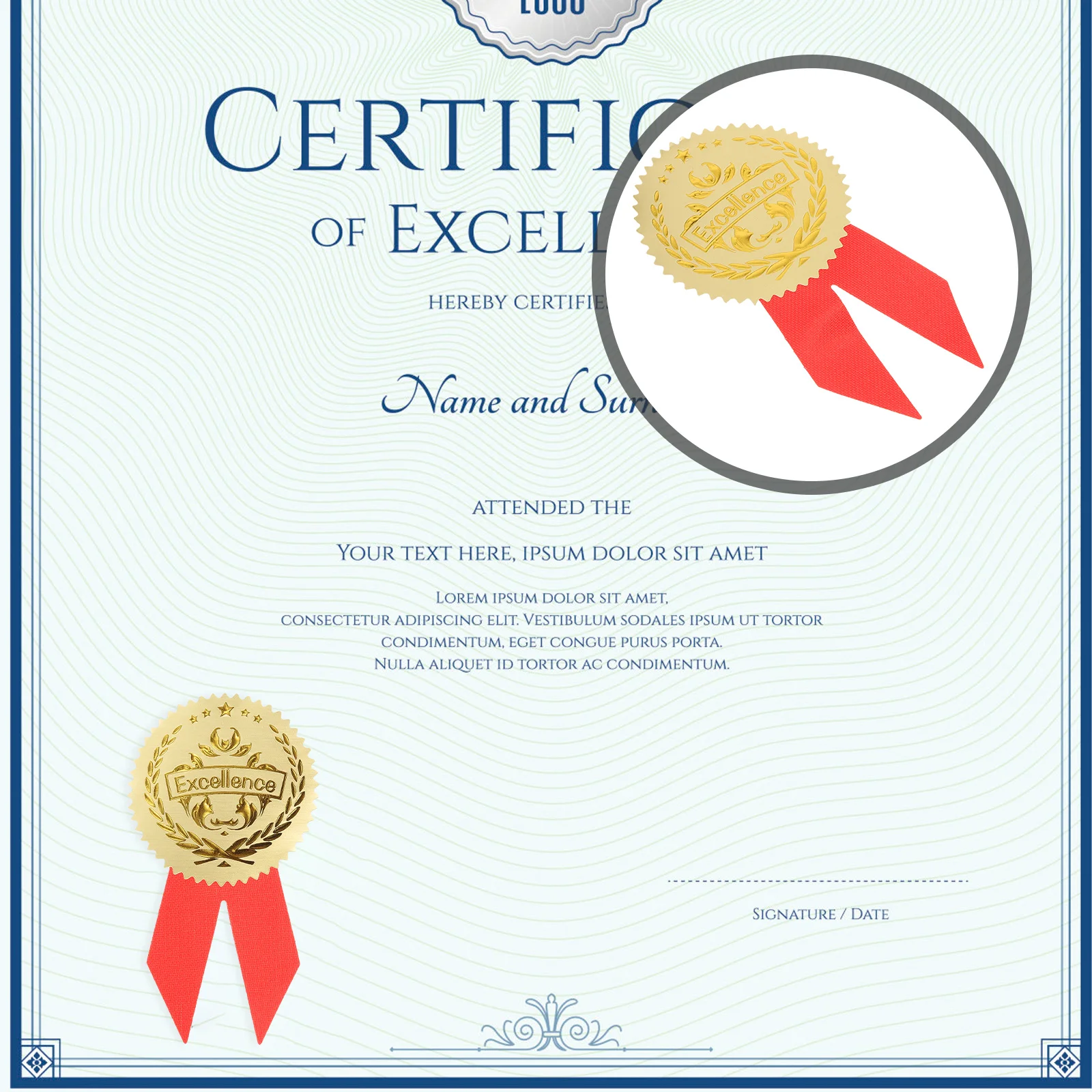 36 Set Gold Foil Stickers Graduation Commendation Soccer Awards Seals Medal Paper Child