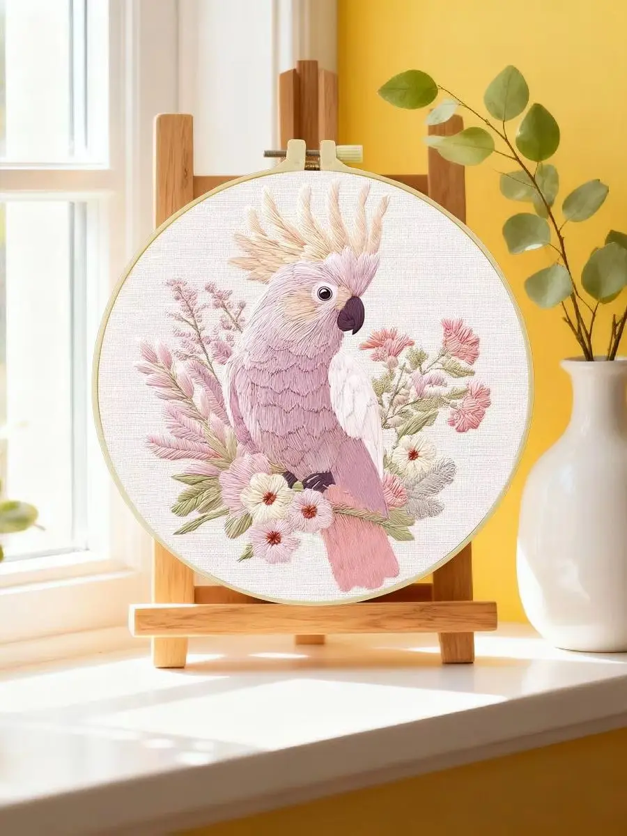 1 Stück 20X20CM/15X15CM 7,87/6,3 Zoll Vogel-Stickerei-Starter-Kit DIY-Kit DIY-Stickerei-Set Handarbeiten Heimdekoration Malerei – Detail 6
