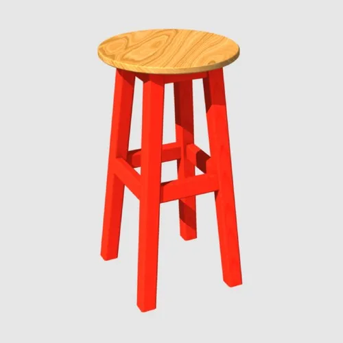 Arbre Stool 50 Cm Red Skeleton Wood