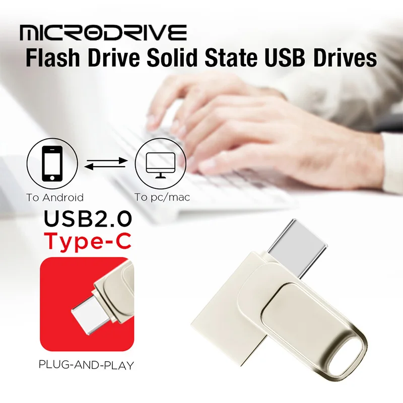 mini type c  USB Flash Drive 64GB High Speed Micro USB Stick OTG Type-C Pen Drive 16GB 32GB 128gb Memory Stick for iphone Samsun