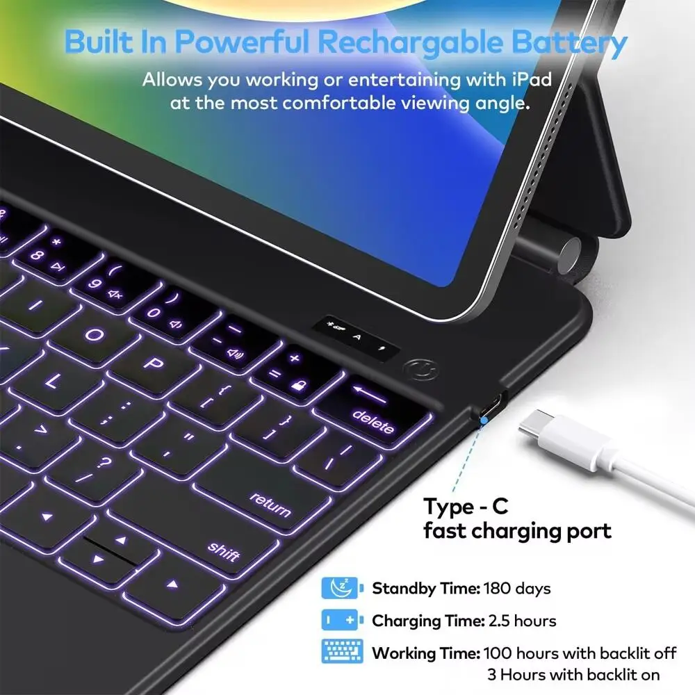 Magic Keyboard for iPad 11th Generation A16 2025 11-inch A3354 10th 10.9 A2696 Air 11 2026 M4 A3459 M3 A3266 M2 Air 13 Pro 12.9 view 6