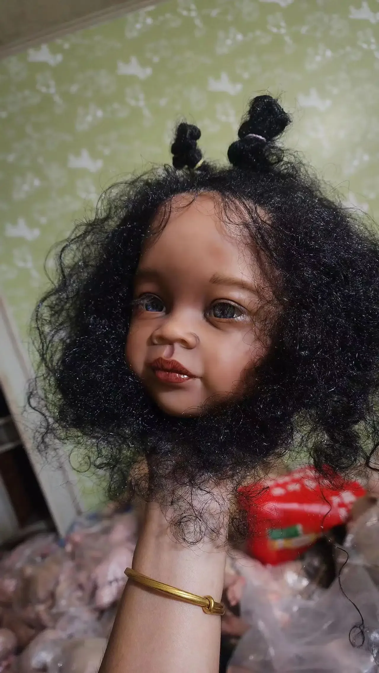 SINO-BB Customized Limited Supply 32inch Reborn Baby Meili With Hand-Rooted Hair 2Versions Already Finished Dark Skin Doll