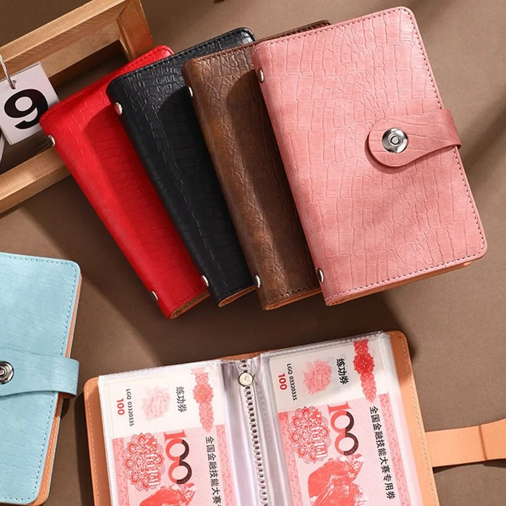 Patrón de cocodrilo 100 sobres Desafío de ahorro de dinero Mini carpeta reutilizable impermeable Desafío de ahorro Ahorre dinero