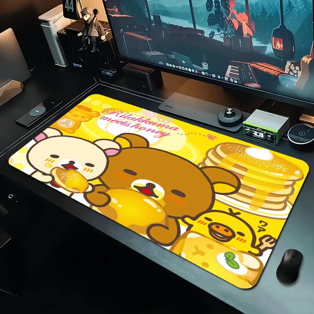 Rilakkuma Bear 80x30cm XL Lockedge Thickened Mouse Pad Oversized Gaming Keyboard Notebook Table Mat For PC Computer Table