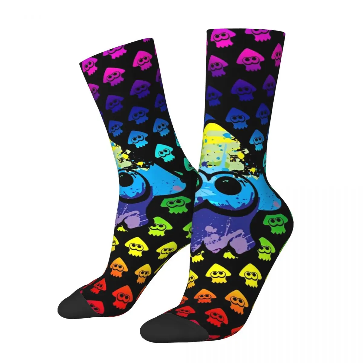 Regenboog Splatoon Kousen Video Game Design Grappige Sokken Winter Antislip Sokken Heren Outdoor Kwaliteit Sokken