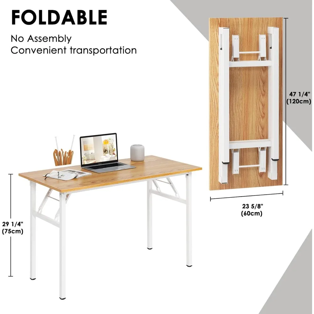 مكتب كمبيوتر محمول قوي قابل للطي بقوة 47.2 لتر للمكتب المنزلي والكتابة والخياطة #3