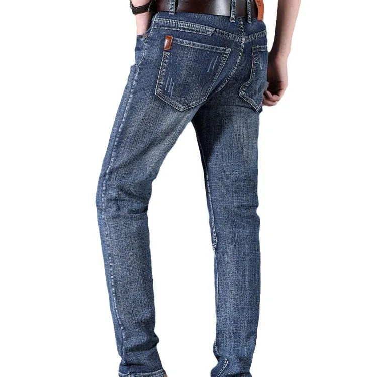 

2024 Men NEW Men's Fashion Business Jeans Classic Style Casual Stretch Slim Jean Pants Male Brand Denim Trousers Black Blue Mens