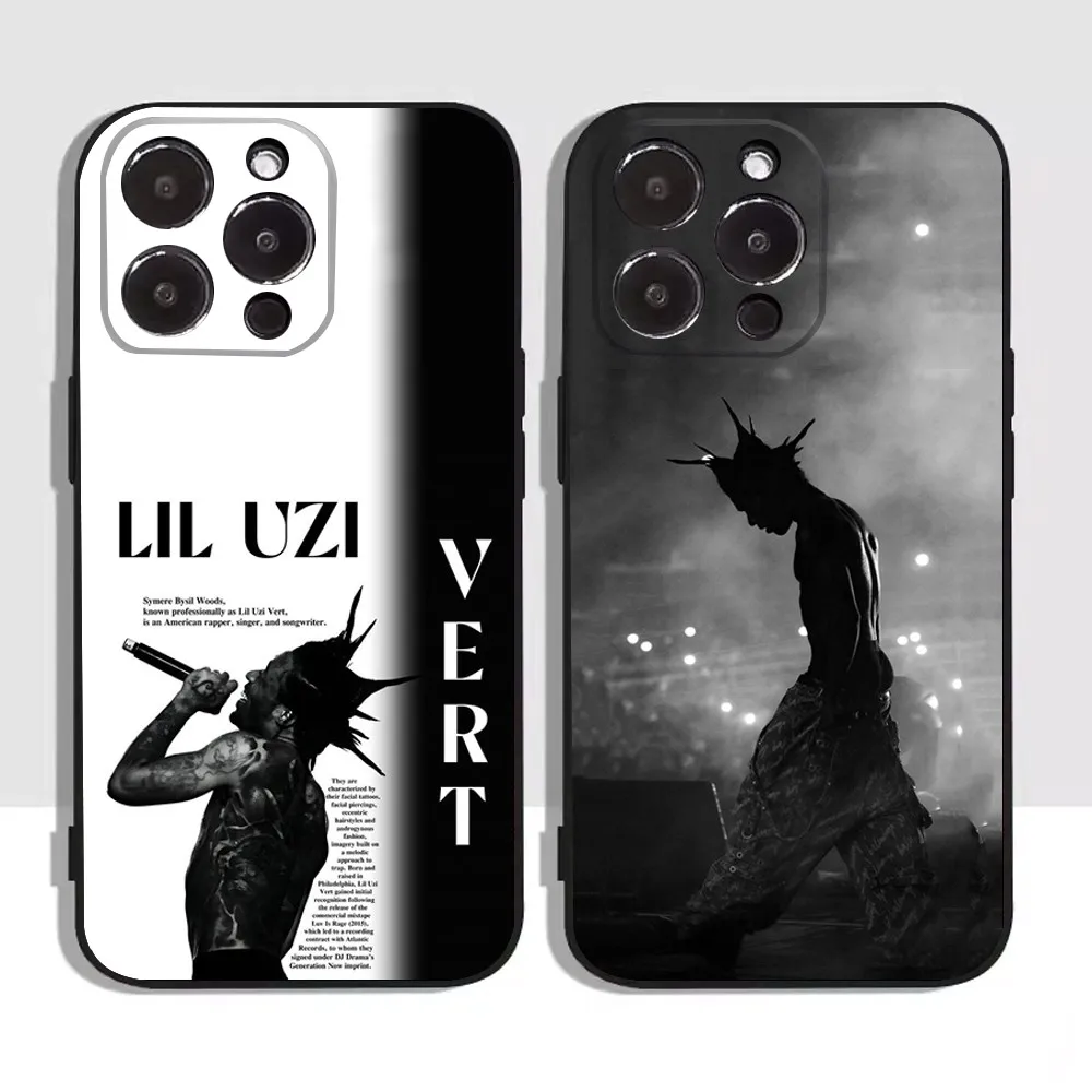 

Rapper L-Lil U-Uzi V-Vert Phone Case for Apple iPhone, 13, 14,13,12,11,XS,XR,X,8,7,Pro,Max,Plus, Mini Silicone Cover, Black