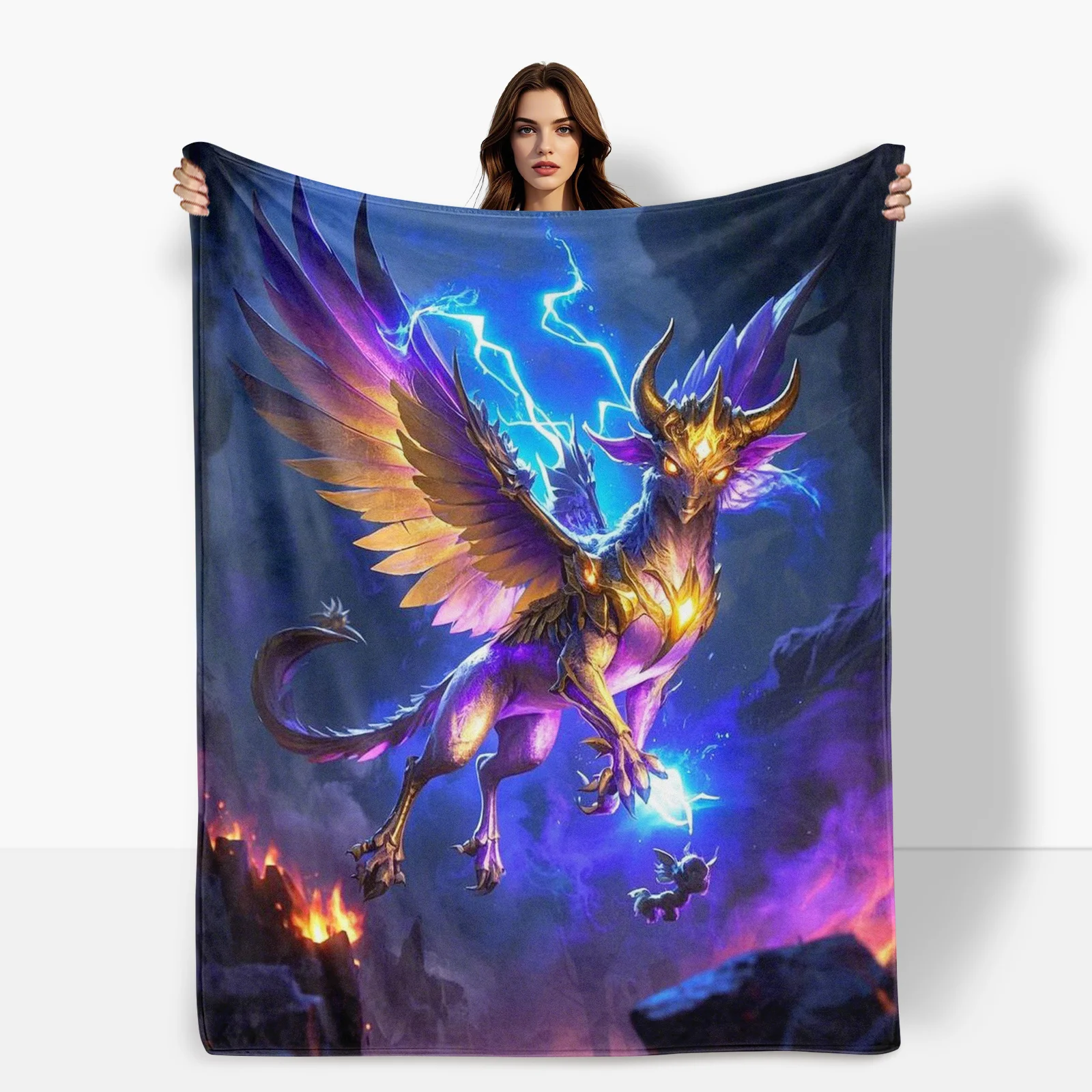 Pixie Mythical Blanket In Rich Purple With Fantasy Art And Mythological Themes For Whimsical And Unique Home Accents