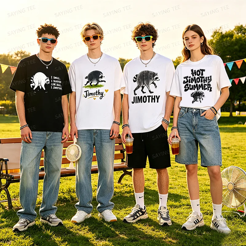 Jimothy Raccoon I Shaped Like Ball Short Spine Lustiges Geschenk-T-Shirt Y2k Trash Panda Wildlife Graphic Saying Tee HOT JIMOTHY Summer – Detail 3