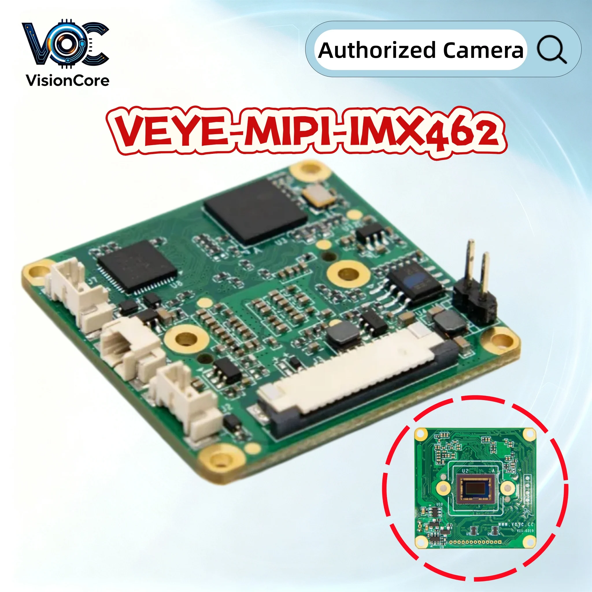 VEYE‑MIPI‑IMX462 Camera Module, 2MP Star‑Light ISP MIPI CSI‑2 Camera, Compatible with Raspberry Pi, Jetson Nano, Xavier NX