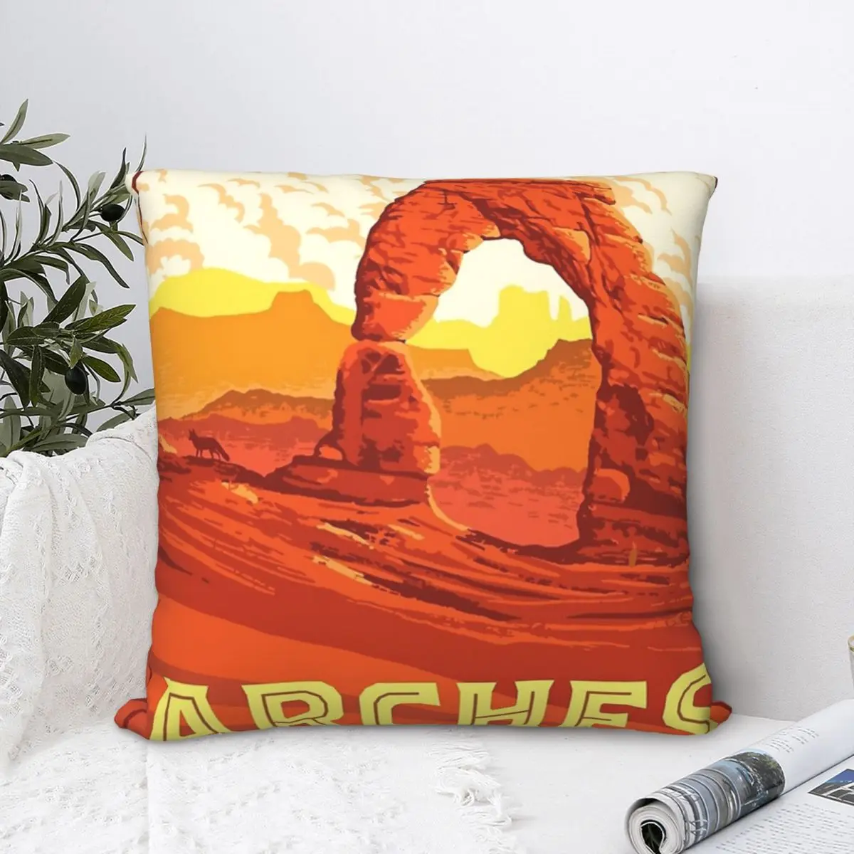 Arches National Park Original Square Pillowcase Polyester Pillow Cover Velvet Cushion Decor Comfort Throw Pillow For Home Car