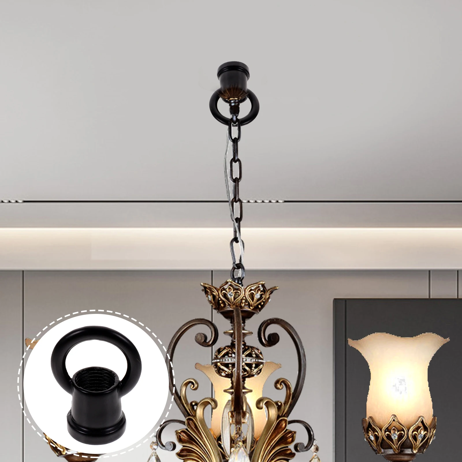 

20Pcs Zinc Alloy Eye Nuts Chandelier Hanging Light Hook Ceiling Fixtures Anti Aging Corrosion Resistant