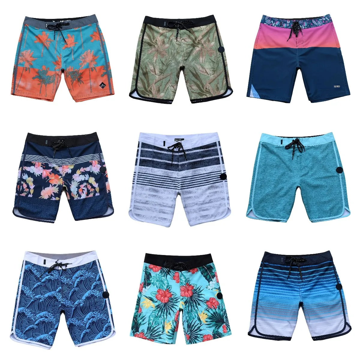 High Quality Summer Waterproof Quick Dry 4 Way Stretch Boardshorts Beach Shorts For Men Bermudas Board Shorts Swim Trunks