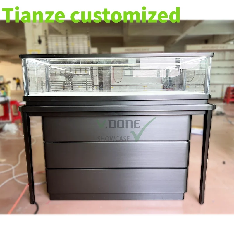 Customized-Modern Whole Shop Jewelry Showcase Cabinet Customized Jewellery Display Counter Store Furniture Portable Jewelry