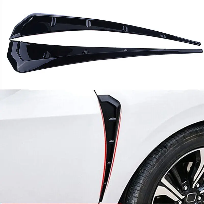 

Carbon Black Car Side Fender Vent Sticker Cover For 2016-2018 Honda Civic Fk8 Type-r Style Add-on Front Fender Side Vent Cover