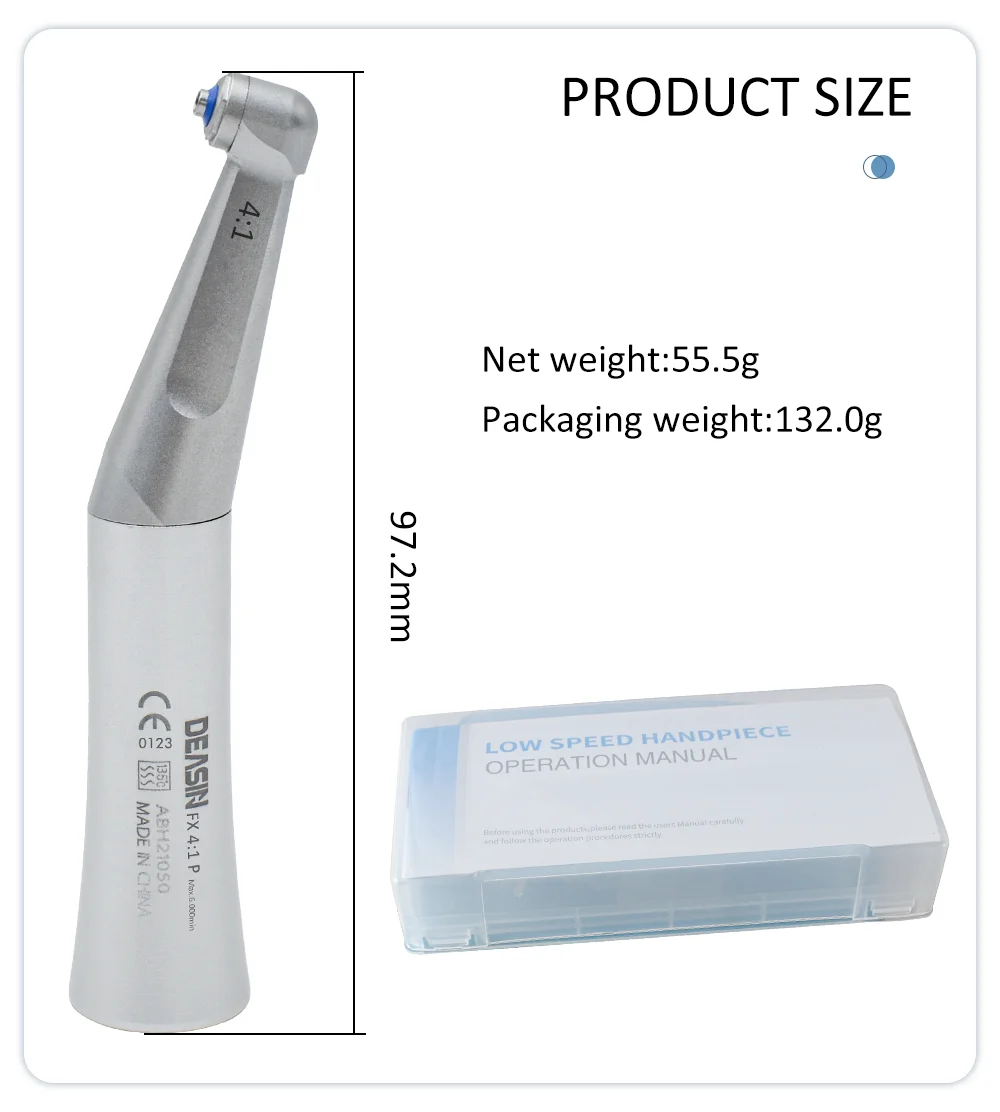 DEASIN Dental 4:1 Prophy Winkelstück mit niedriger Geschwindigkeit FX41P für Zahnmedizinische Ausrüstung Prophylaxe Schraubbecher Prophy-Bürste – Detail 4