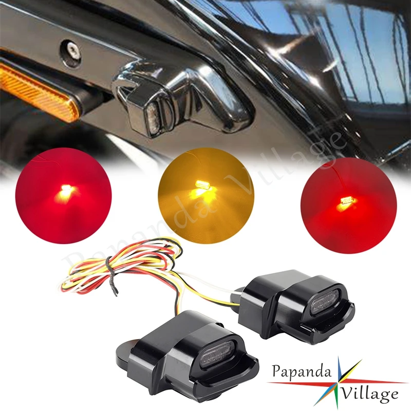 

For Harley Nightster 975 RH975 2022-2023 Black Motorcycle LED 3 in 1 Turn Signals w/ Brake Taillight Indicator Lights CNC Metal