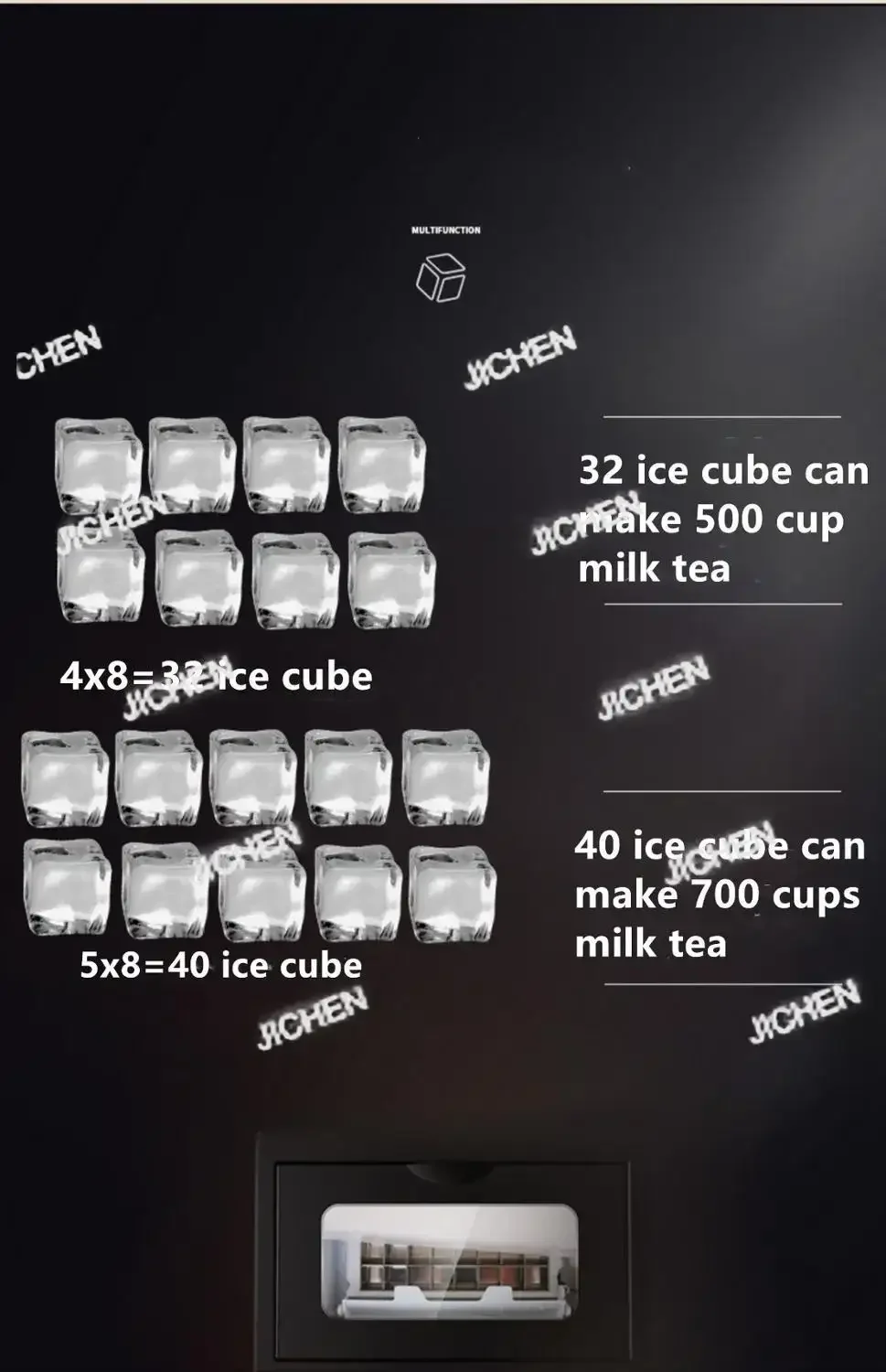 HG 전기 사각형 얼음 제조기 자동 휴대용 블록 얼음 큐브 제조기 바 커피숍용 40kg/24시간 WZB-40F/A 200W