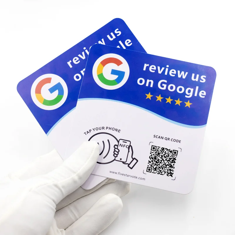 NTAG215 Tap to Review NFC Desk Sticker, Google Review, Editable Dynamic QR Code, 0.2cm Ultra Thin, Stick Vertically