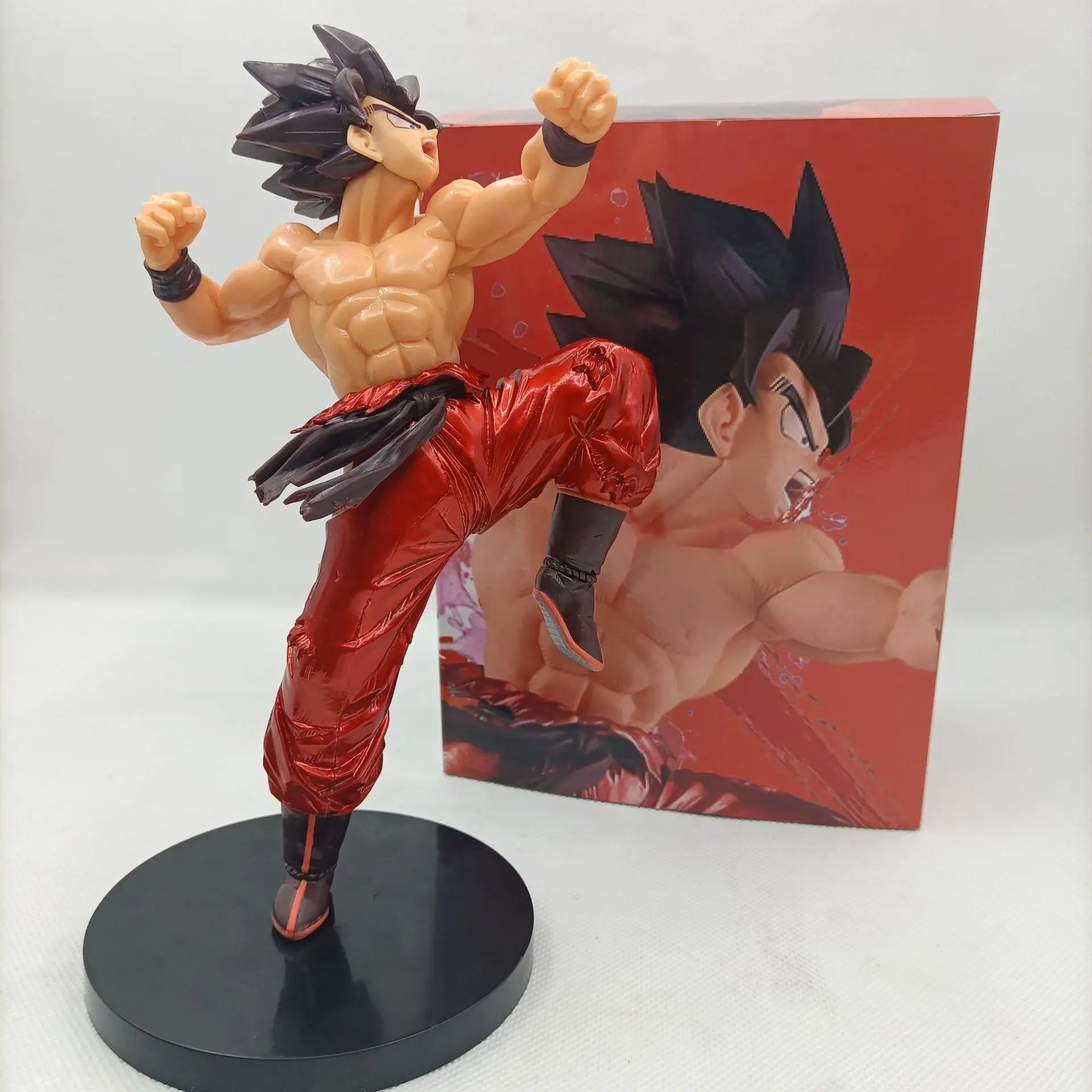 22CM Genuine Anime Dragon Ball Z Son Goku Blood of Saiyans Special X Kaiouken Fighting Pose Model Toy Gift Aciton Figure PVC