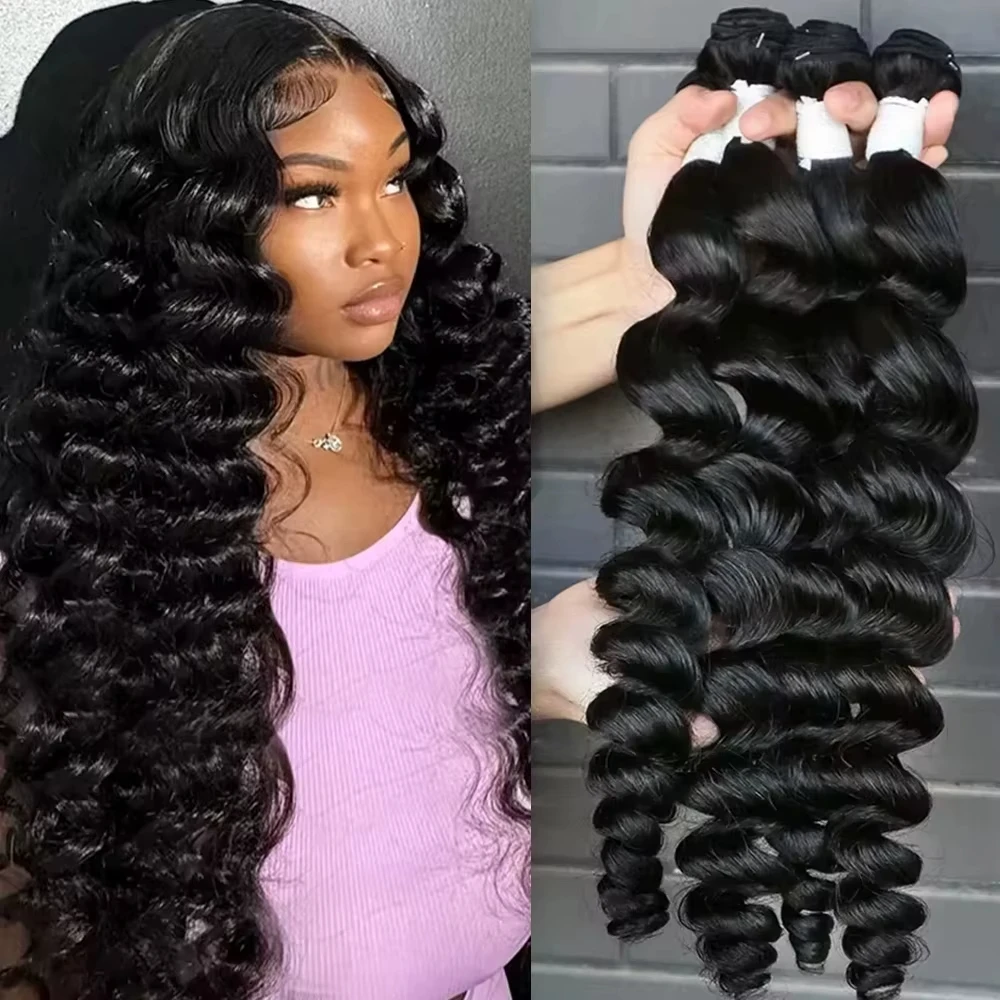 

Малайзийские свободные волнистые пучки 100% человеческие волосы Raw Remy Virgin Необработанные наращивания 2 3 4 Свободный волнистый пучок с двойным утком