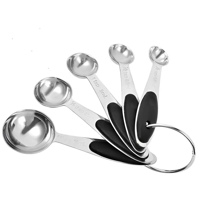 5Pcs Stainless Steel Measuring Cups And Spoons Set Kitchen Accessories For Baking Cake Cooking Making Measuring Kitchen Tools