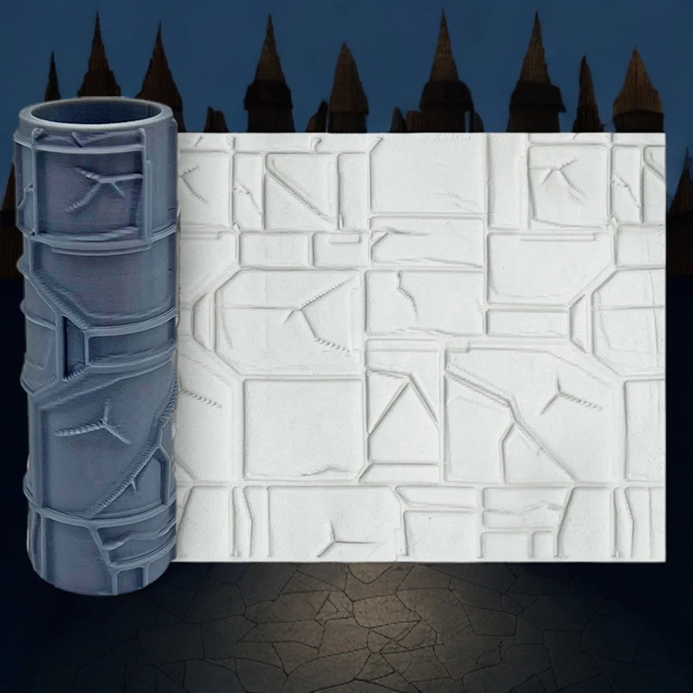 Rolo impresso 3D da textura para paredes ou pisos da construção do polímero da argila da base de Wargaming