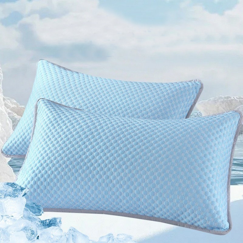  Summer Cooling Pillowcase Solid Color Ice Bean Bean Pillowcase Cool Feeling Air Conditioning Cover Washable  (No Pillow) 48x74cm 