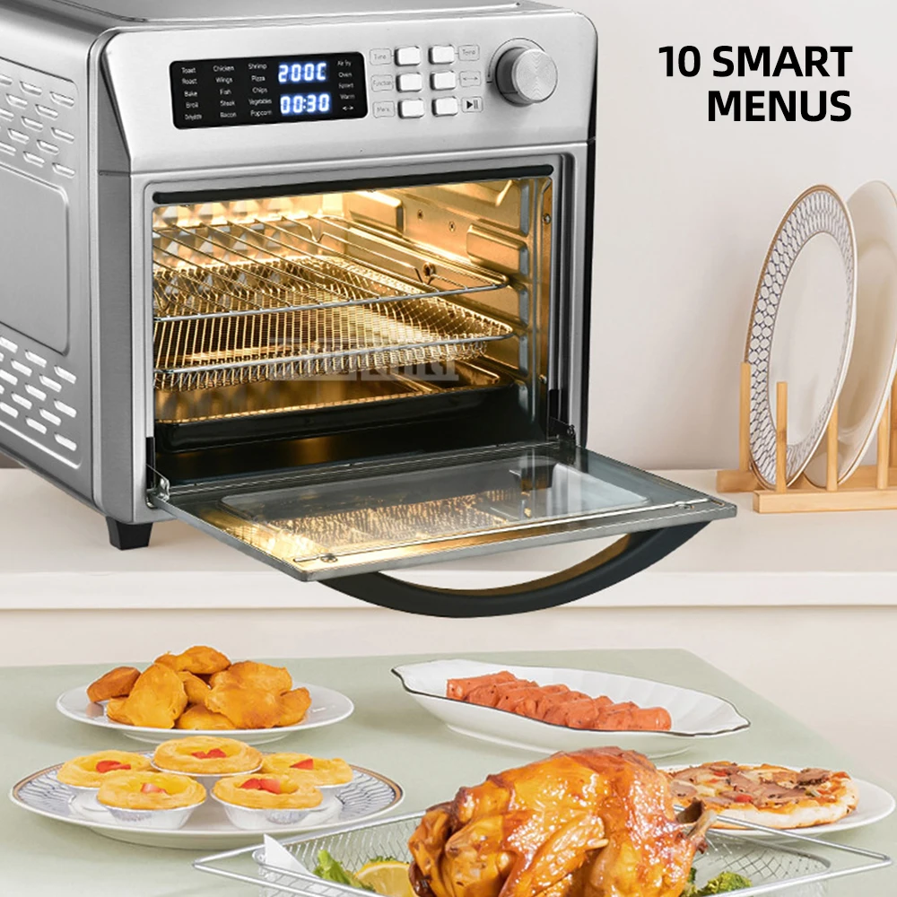 26DK أجهزة المطبخ المنزلية مقلاة هوائية خالية من الزيت سعة 26 لتر فرن من الفولاذ المقاوم للصدأ بسعة كبيرة