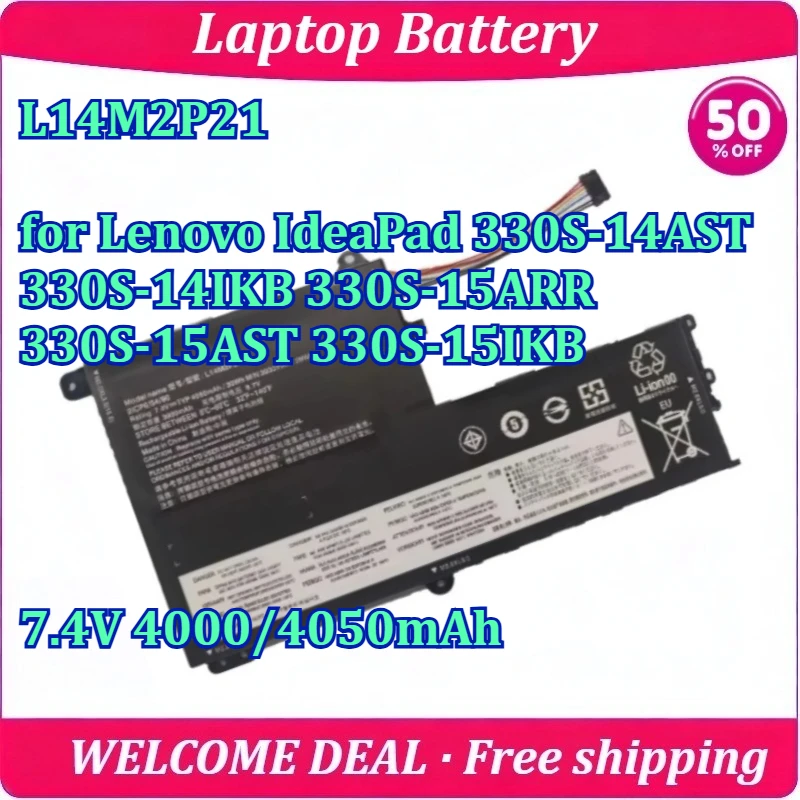 

New L14M2P21 for Lenovo IdeaPad 330S-14AST 330S-14IKB 330S-15ARR 330S-15AST 330S-15IKB Laptop Battery 7.4V 4000/4050mAh
