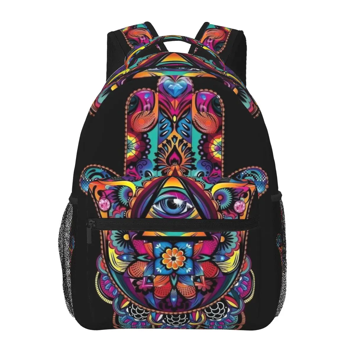 Mandala Hamsa Art Backpack for Girls Boys Travel Rucksack Backpacks for Teenage School Bag