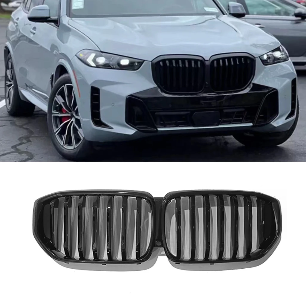 

Автомобильные аксессуары, передний бампер для BMW G05 LCI X5 2023 2024, глянцевая черная решетка с отверстием для камеры