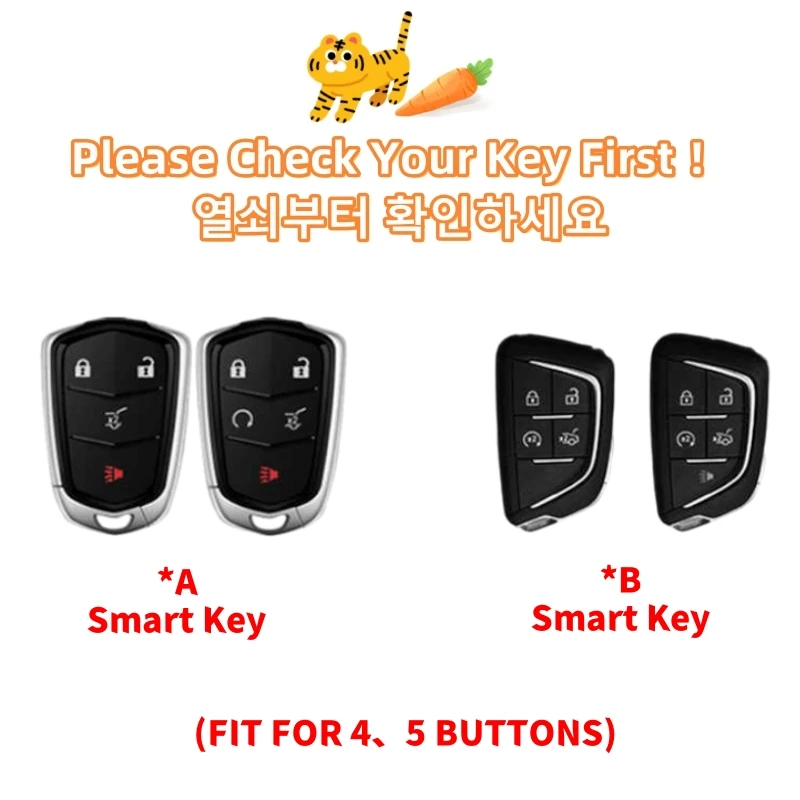 Tiger Key Case Cover Protect Shell Fob For Cadillac ATS CT6 CTS DTS XT5 Escalade ESV SRX STS XTS ELR 2014 - 2018 Car Accessories