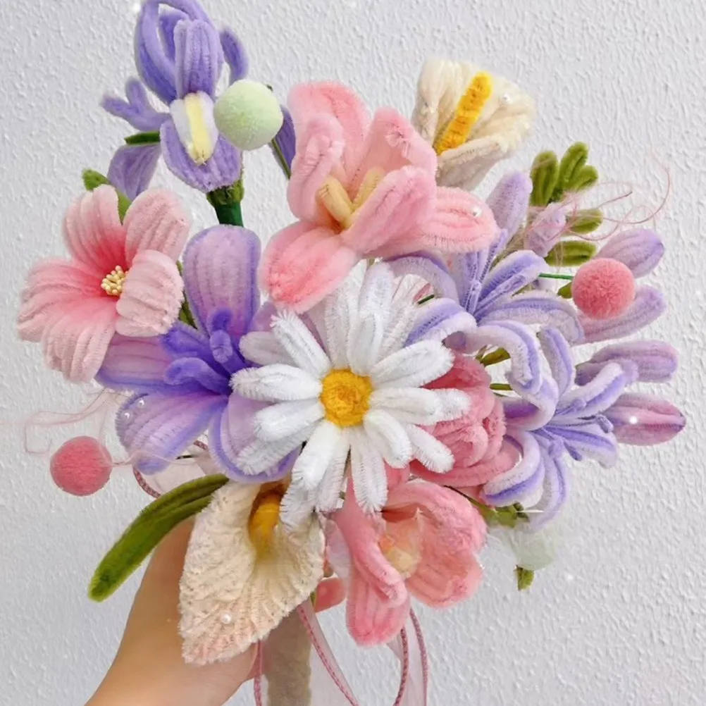 200Pcs Handicraft Bouquet Material Kit Colored Twisting Sticks Flexible Stems for DIY Craft Supplies DIY Twisting Stick