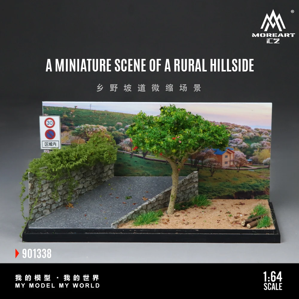 More Art 1:64 Outdoor Rural Slope Micro Diorama Layout Model Car Scene Decoration