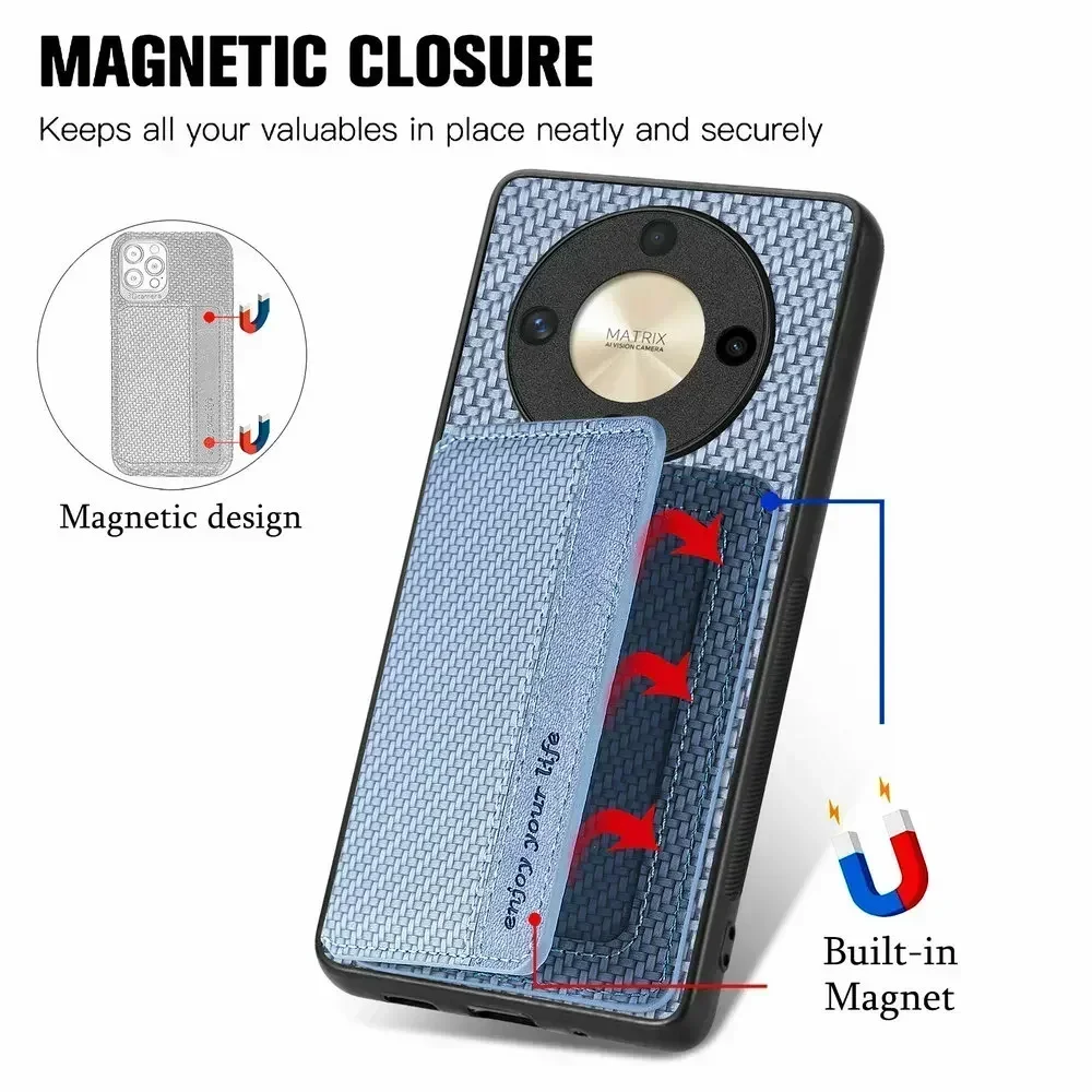 HONOR MAGIC 8 Pro 7 LITE 6 Pro 5G Leather Card Cover Magnet RFID Funda Honor Magic 8 Lite Case Phone Magic7 Pro 7 6 Back Etui