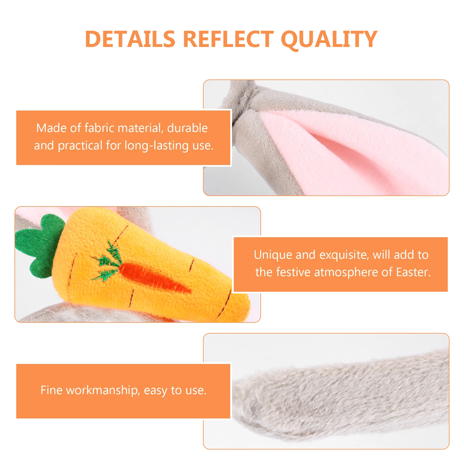 

2Pcs Easter Rabbit Ear Hair Hoops Unique Fabric Pet Hair Accessories Party Props for Small Dogs Cats Hairband