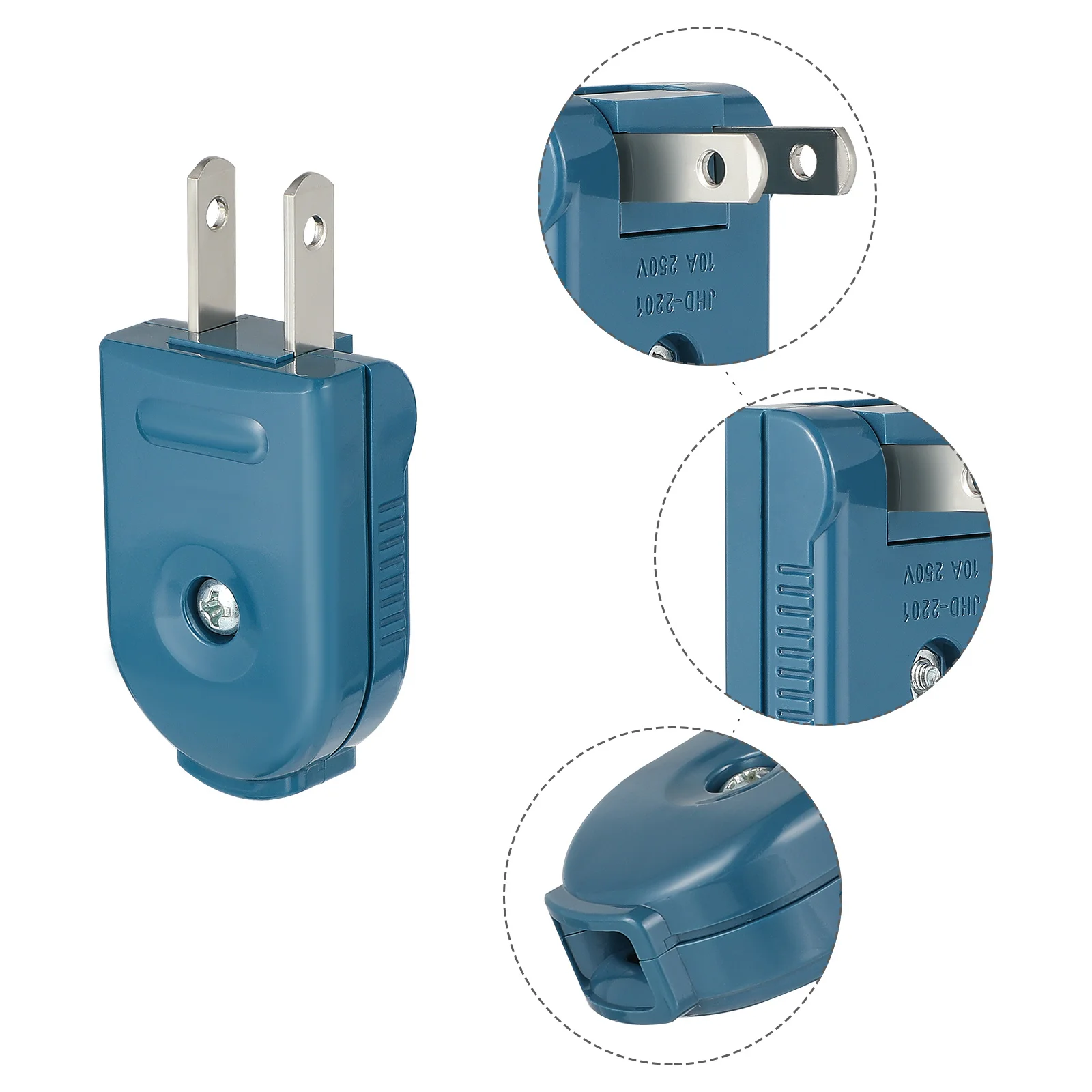 

Power Plug Adapter Converter Male Extension Cord Electrical Connector 250V PVC Copper Non-Grounding Straight Connection Compact