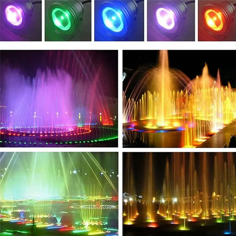 PZHI-Underwater Light Embedded High Voltage 85-265V LED Floodlight RGB Fountain Pool Pond Aquarium Spotlight Bulb Lamp A
