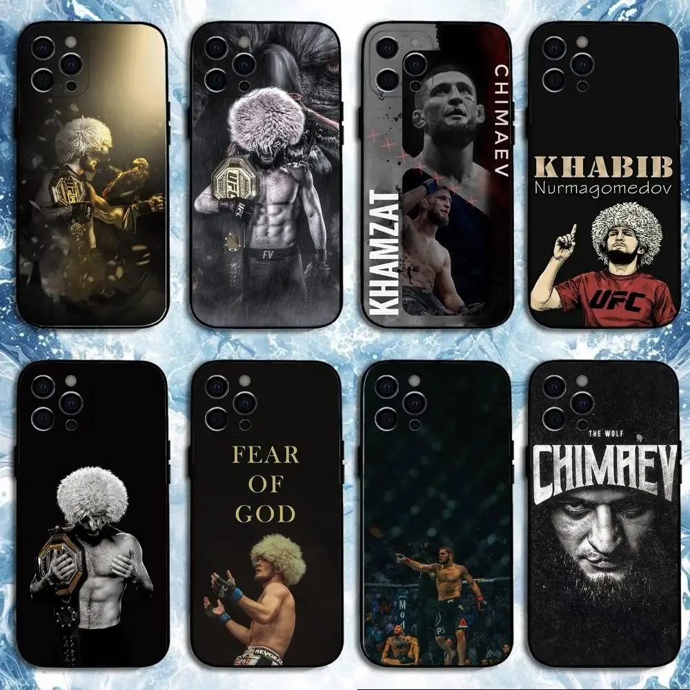 

Boxing Cool K-Khabib Phone Case For iPhone 16,15,14,13,12,11 Plus,Pro Max, Soft Silicone Black Cover