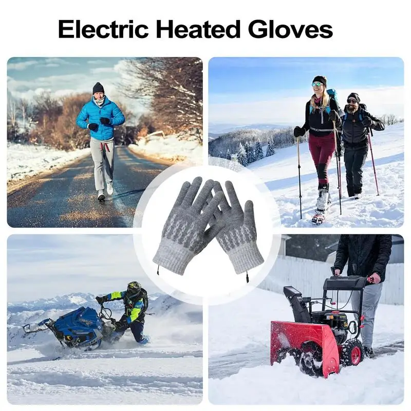 Heated Gloves For Women USB Electric Heated Fishing Gloves 3 Levels Adjustable Cold Weather Gloves Removable Heated Snowboard