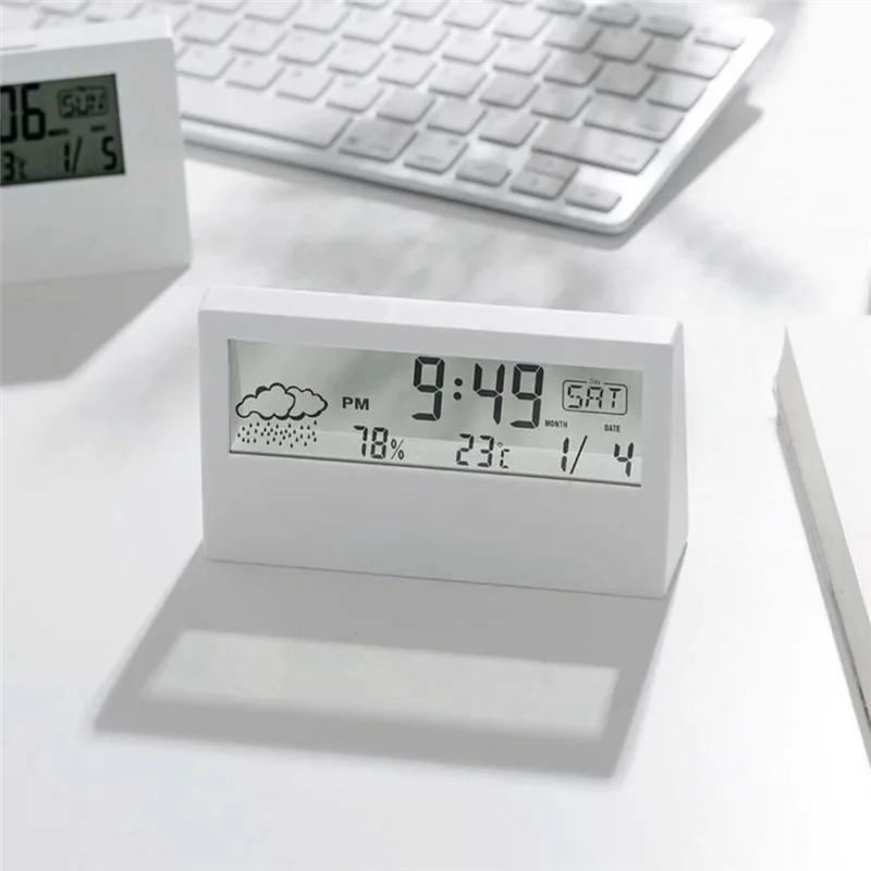 -A90T LED Thermometer Thermo-Hygrometer Multifunction Electronic Temperature Humidity Meter Weather Station With Alarm Clock